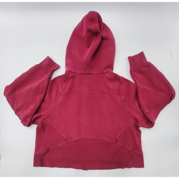 Vintage Cropped‎ Lululemon Hoodie Pink Oversized Y2K Athletic Full Zip M - Picture 11 of 14